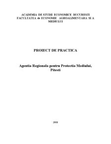 Proiect de practică - Agenția Regională pentru Protecția Mediului, Pitești - Pagina 1