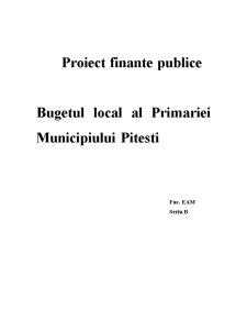 Bugetul local al Primăriei Municipiului Pitești - Pagina 1