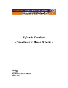 Fiscalitatea în Marea britanie - Pagina 1