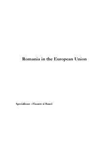 România în the European Union - Pagina 1