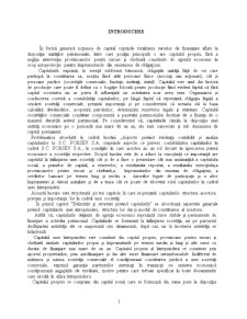 Aspecte Privind Evidenta Contabila si Analiza Capitalurilor la SC Forsev SA - Pagina 1