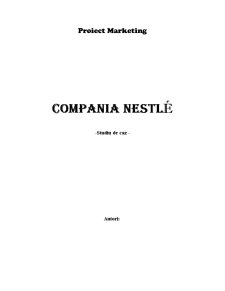 Studiu de Caz Compania Nestle - Pagina 1