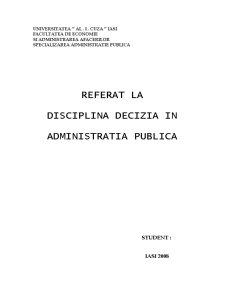 Conținutul procesului decizional într-o instituție publică - Primăria Comunei Valea Seacă - Pagina 1