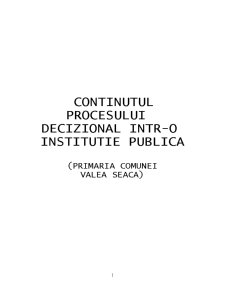 Conținutul procesului decizional într-o instituție publică - Primăria Comunei Valea Seacă - Pagina 2