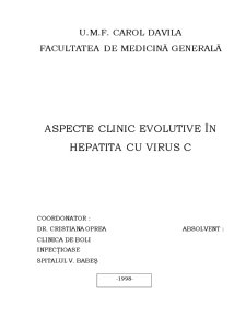 Aspecte Clinic Evolutive în Hepatita cu Virus C - Pagina 1