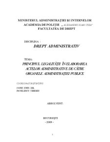 Principiul Legalității în Elaborarea Actelor Administrative de Către Organele Administrației Publice - Pagina 2