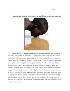 Probleme Privind Insuficiența Apei în Continentul African - Pagina 1