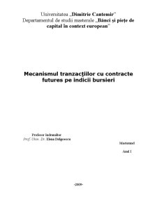 Mecanismul Tranzacțiilor cu Contracte Futures pe Indicii Bursieri - Pagina 1