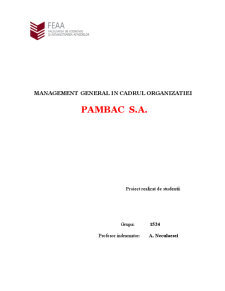 Management general în cadrul organizației Pambac SA - Pagina 1
