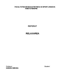 Referat - Relaxarea - Pagina 1