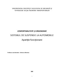 Confortabilitate și ergonomie - sistemul de suspensie la automobile - apariție, funcționare - Pagina 1