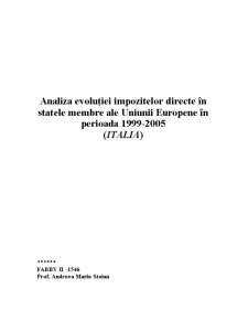 Analiza evoluției impozitelor directe în Italia - Pagina 1