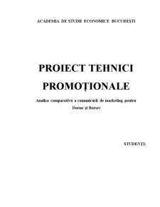 Proiect tehnici promoționale - analiza comparativă a comunicării de marketing pentru Dorna și Borsec - Pagina 1