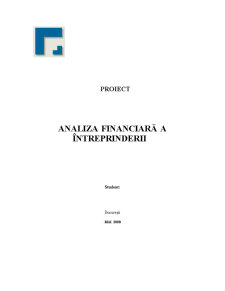 Analiza Financiară a Întreprinderii - Pagina 1
