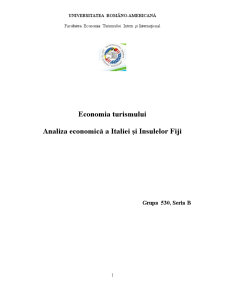 Economia turismului - analiza economică a Italiei și insulelor Fiji - Pagina 1