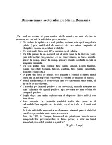 Dimensiunea Sectorului Public în România - Pagina 1