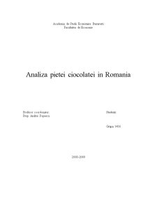 Analiza pieței ciocolatei în România - Pagina 1