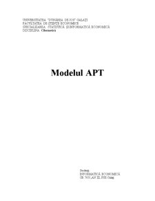 Modelul APT - Pagina 1