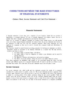 Connections Between the Main Structures of Financial Statements - Pagina 1