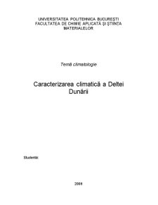 Caracterizarea Climatică a Deltei Dunării - Pagina 1