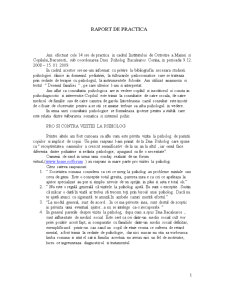 Raport de parctică - practica în psihologie clinică I.O.M.C. București - Pagina 1