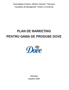 Plan de marketing pentru gama de produse Dove - Pagina 1