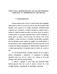 Structura administrației locale din România comparată cu administrația din Belgia - Pagina 1