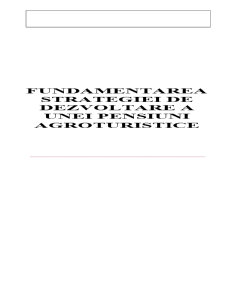 Fundamentarea Strategiei de Dezvoltare a unei Pensiuni Agroturistice - Pagina 1