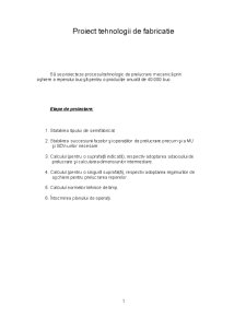 Procesul Tehnologic de Prelucrare Mecanică prin Așhiere a Reperului Bucșă - Pagina 1