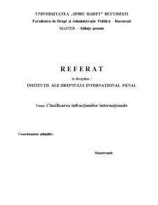 Clasificarea Infracțiunilor Internaționale - Pagina 1