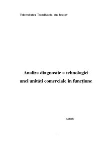 Analiza Diagnostic a Tehnologiei unei Unități Comerciale în Funcțiune - Pagina 1