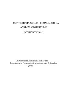 Contribuția noilor economiști la comerțul internațional - Pagina 1