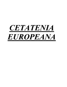 Cetățenia europeană - Pagina 1