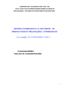 Sistemul Informational al Stocurilor de Produse Finite pe Exemplul SC Conservfruct SRL - Pagina 2