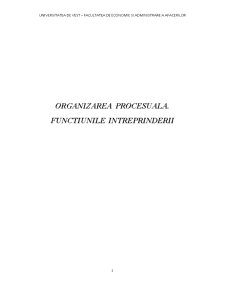 Organizarea procesuală - funcțiunile întreprinderii - Pagina 1