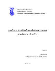Analiza activității de marketing în cadrul Kandia-Excelent SA - Pagina 1