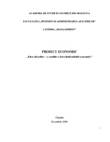 Etica Afacerilor - O Condiție a Dezvoltării Unității Economice - Pagina 1