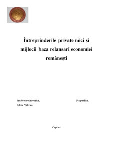 Întreprinderile private mici și mijlocii, baza relansării economiei românești - Pagina 1