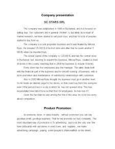 Company Presentation - SC Stars SRL - Pagina 1