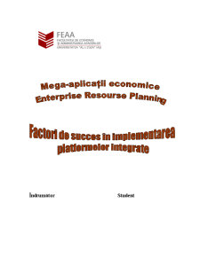 Factori de Succes în Implementarea Platformelor ERP - Pagina 1