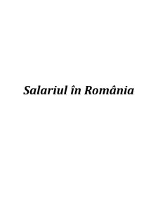 Salariul în România - Pagina 1