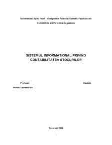 Sistemul informațional privind contabilitatea stocurilor - Agrostart SRL - Pagina 1
