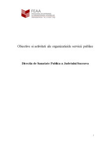 Obiective și activități ale organizației de servicii publice - Direcția de Sănătate Publică a Județului Suceava - Pagina 1
