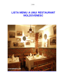 Listă meniu a unui restaurant moldovenesc - Pagina 2