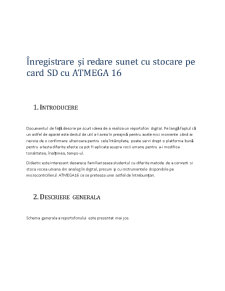 Înregistrare și Redare Sunet cu Stocare pe Card SD cu Atmega 16 - Pagina 1