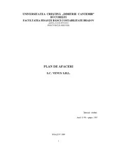 Plan Afaceri Venus SRL - Pagina 1