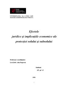 Efectele Juridice și Implicațiile Economice ale Protecției Solului și Subsolului - Pagina 1