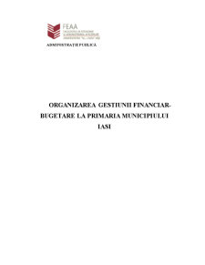 Organizarea gestiunii financiar-bugetare la Primăria Iași - Pagina 1