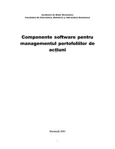 Componente Software pentru Managementul Portofoliilor de Acțiuni - Pagina 1
