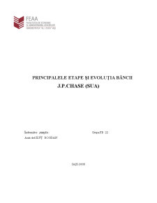 Principalele Etape și Evoluția Băncii J P Chase SUA - Pagina 1